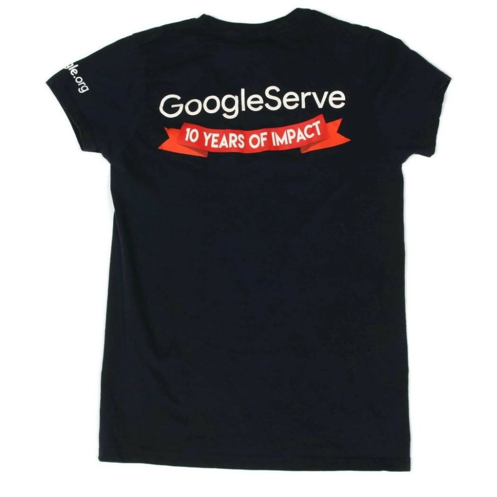 GOOGLE SERVE VOLUNTEER Navy Blue Womens T-Shirt Tee size Small